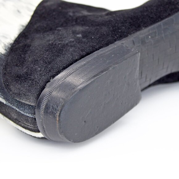 Stuart Weitzman Cow-Print Pony Hair Below the Knee Flat Boots - Picture 5 of 11